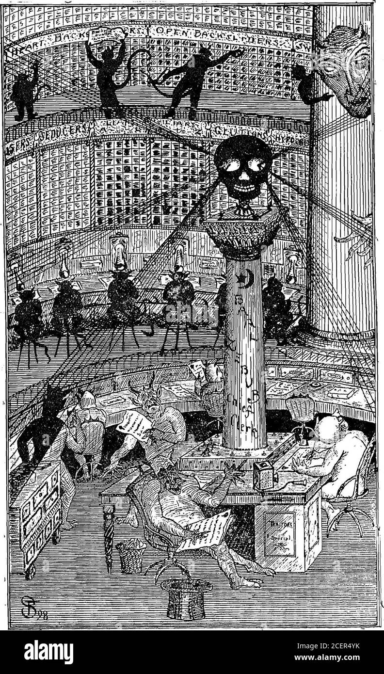 . Der Krieg Schrei. Übel haargrau. Nicht ärgern, sagte einer der imps toSatan tröstend-ly, ich bin nur ein Analphabet und nicht sehr viel über den Krieg Cry wissen, aber ich sollte denken, dass thatBoom würde uns nicht sehr viel schaden, das Papier nicht viel, doesit? II Was machst du hier ? Sollte Satan auf den Chef-Statistiker. Sehen Sie nicht, dass wir a-way BU.sy Nacht und Tag versklaven, um die Re-Cord unseres Volkes auf der Erde zu halten. Ich sage ihnen, wir haben Überstunden während der Woche gearbeitet und mussten auf Extraganden zu nehmen, war die höhnliche Antwort von HellsHead Time-Keeper. Man könnte auch den Mund halten Stockfoto