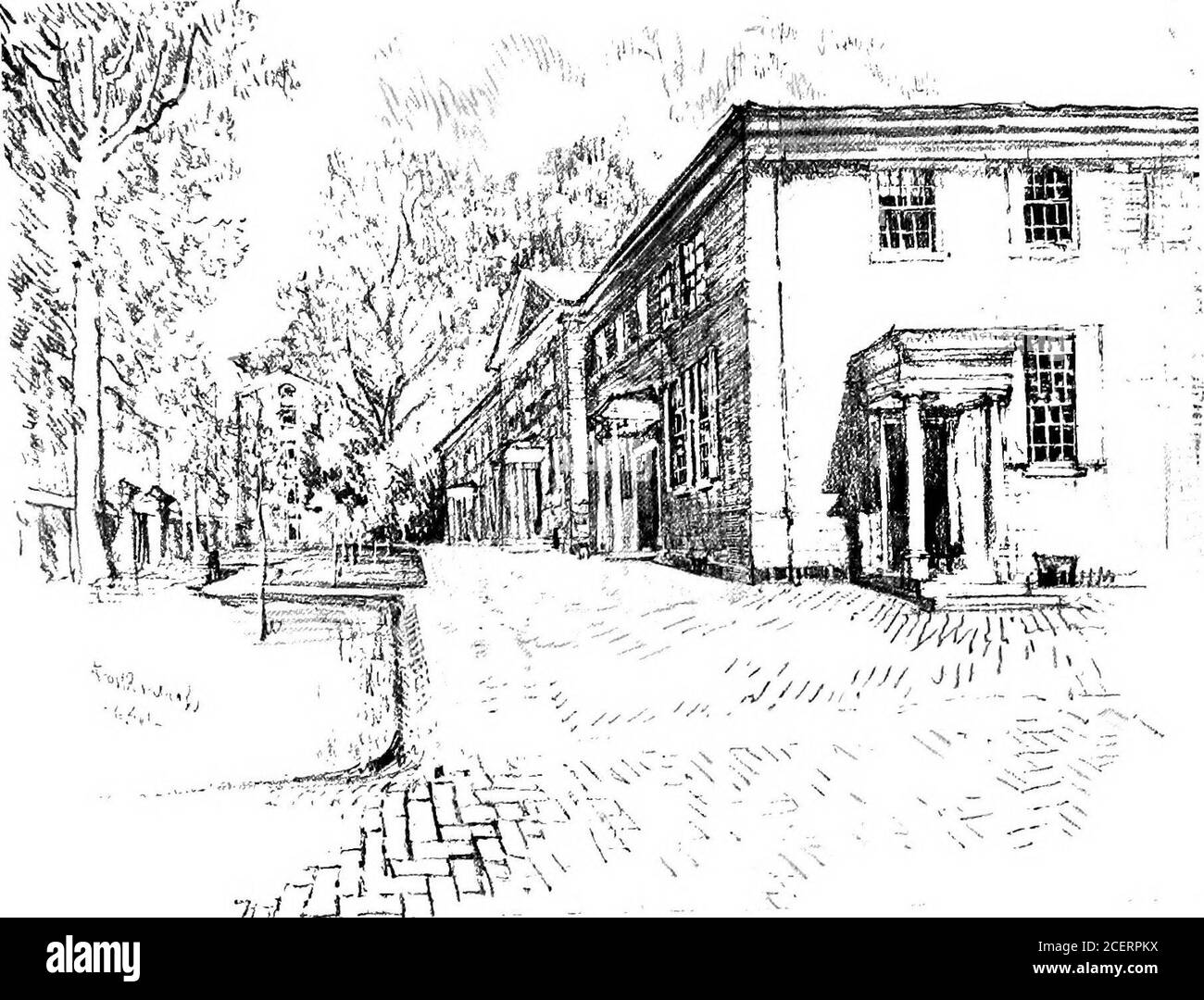 . Unser Philadelphia. o überqueren Sie die Linie, wenn ich nicht helfen konnte mich. Ich amüsiert jetzt – obwohl meine sensible Jugend keine Amusement darin fand –^Wenn ich an meine Ärgernis denke, weil mein Urgroßvater, auf der Seite meiner Mütter, der alte AmbroseWhite, dessen Sommerhaus in Chestnut Hill war, nicht viele Blocks vom Meeting House und dem Christchurch Begräbnisplatz, wo Franklin liegt, lebte, In einem der alten Arch Street Häuser, in denen Freunde seit Generationen gelebt hatte, da es Arch Street Häuser gewesen zu livenen. Außerdem, Messe und Vesper in der Kathedrale führte mich zu Logan Square, zu meinem Bestürmen, dass Religion s Stockfoto