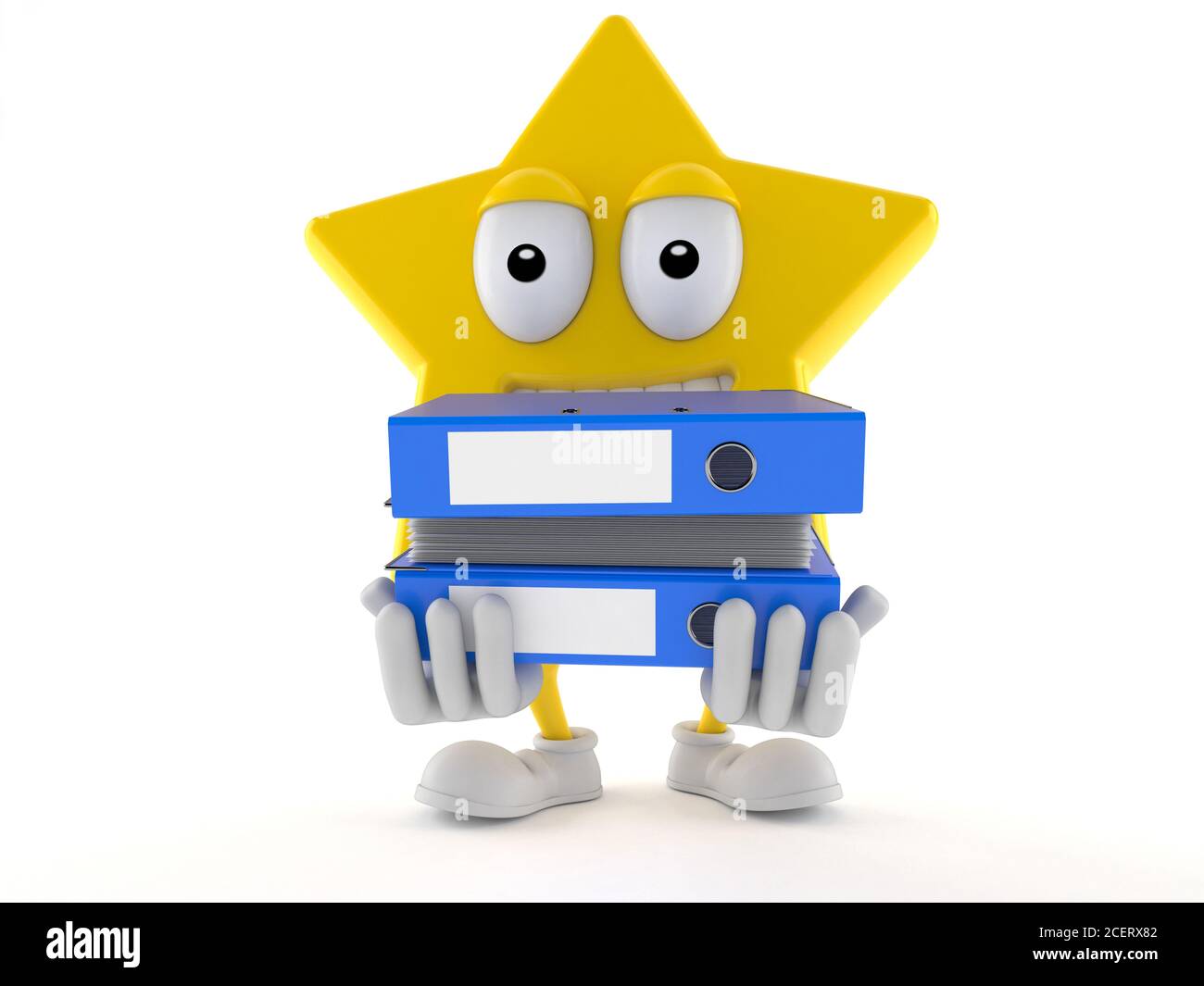 Star-Zeichen mit Ringordnern isoliert auf weißem Hintergrund Stockfoto