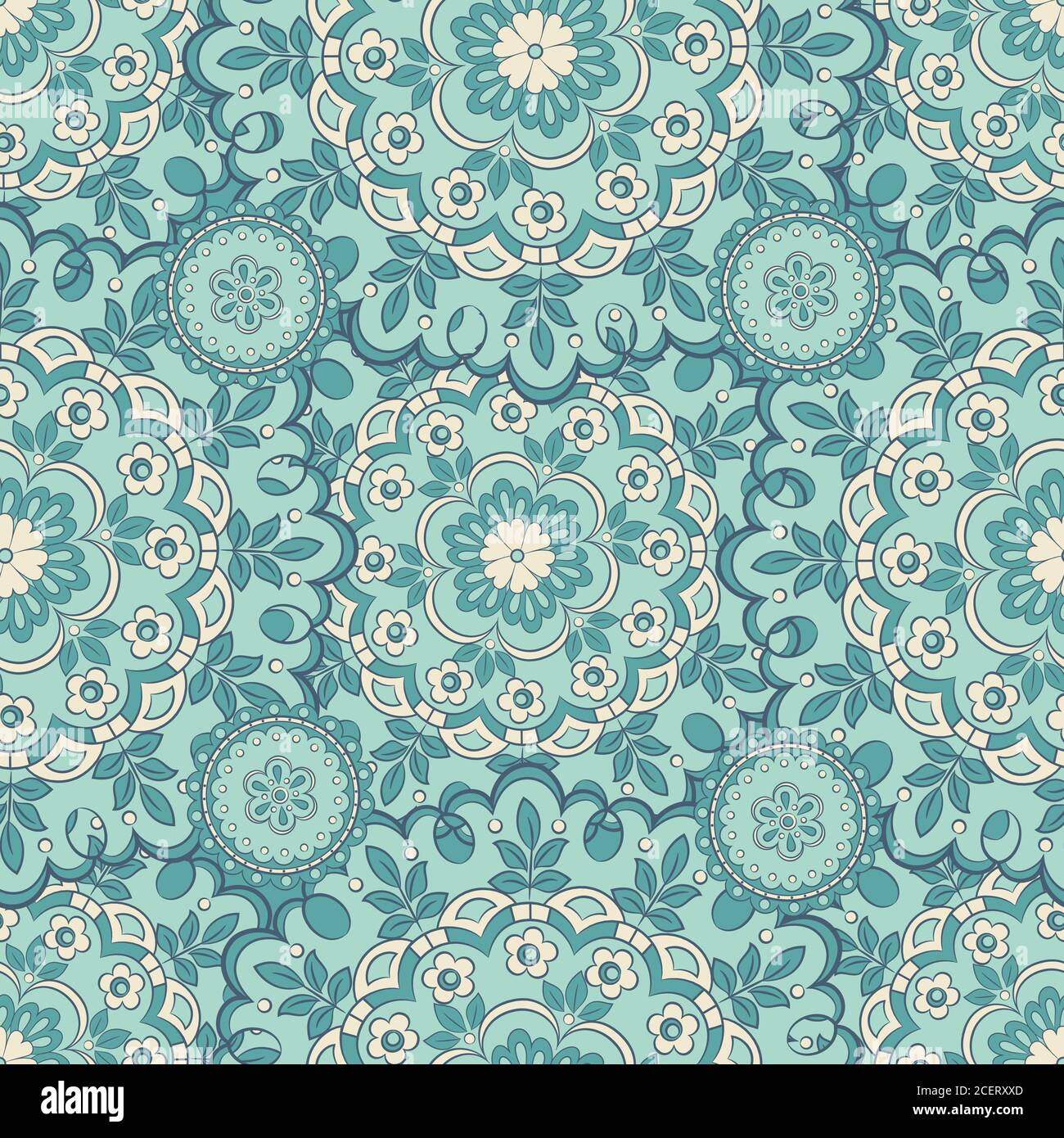 Vintage folkloristischen Blumen nahtlose Muster. Ethnische florale Vektor Ornament Stock Vektor