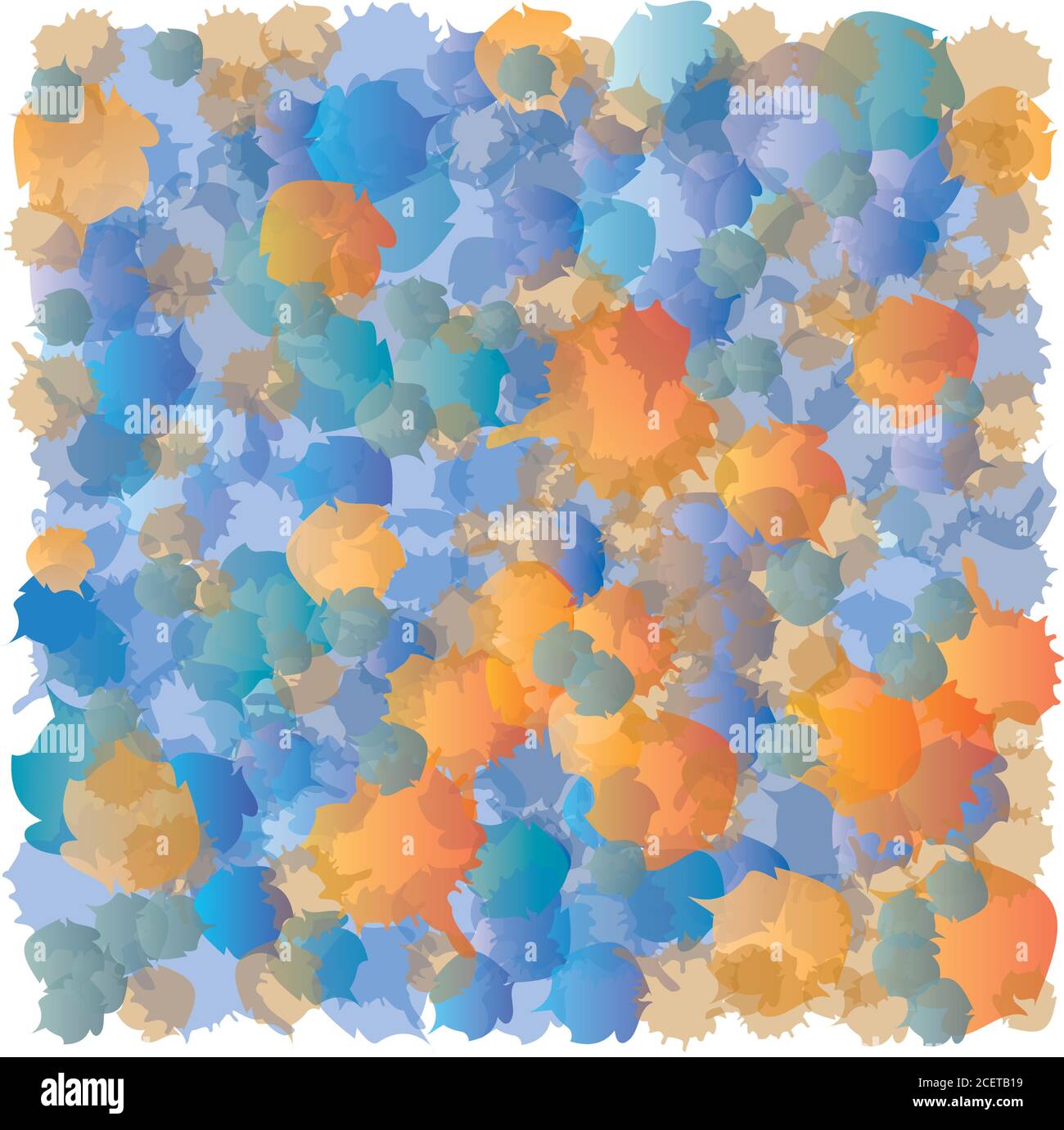 Abstrakte Punkte Muster - Blau und Orange Farben - Akkumulation Stock Vektor