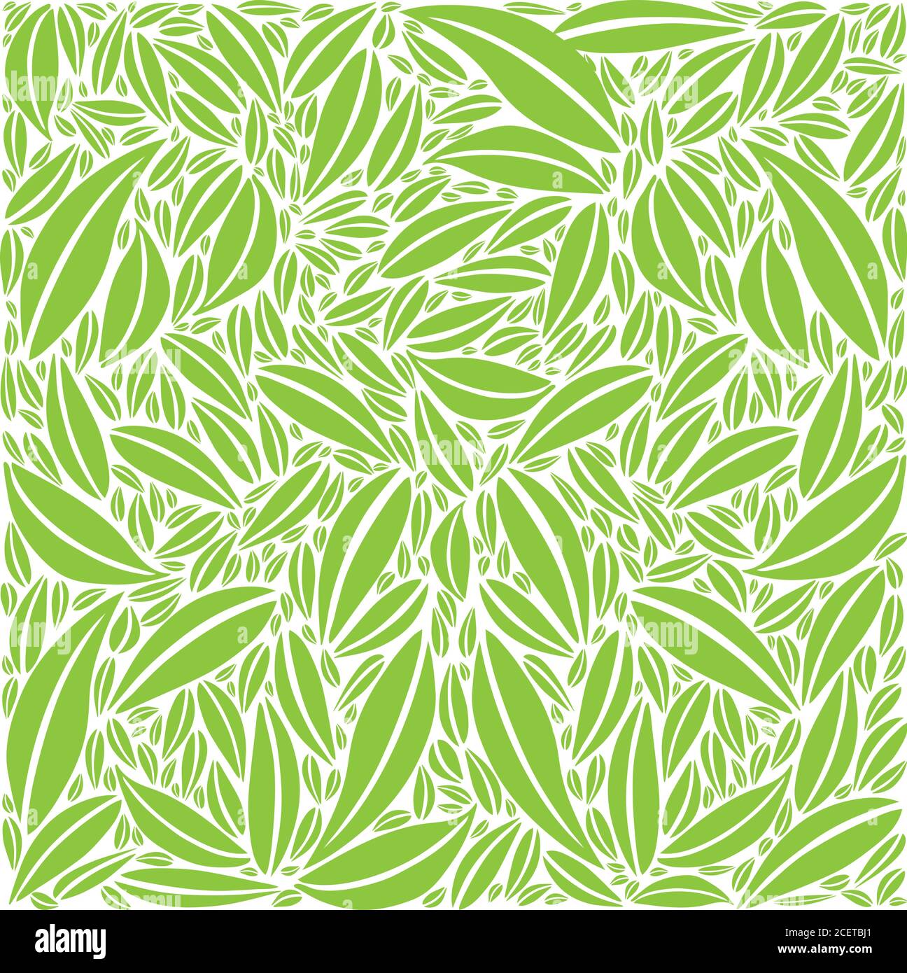 Blattmuster - kleine und große Blätter - Grüne Farben - Monochrom Stock Vektor