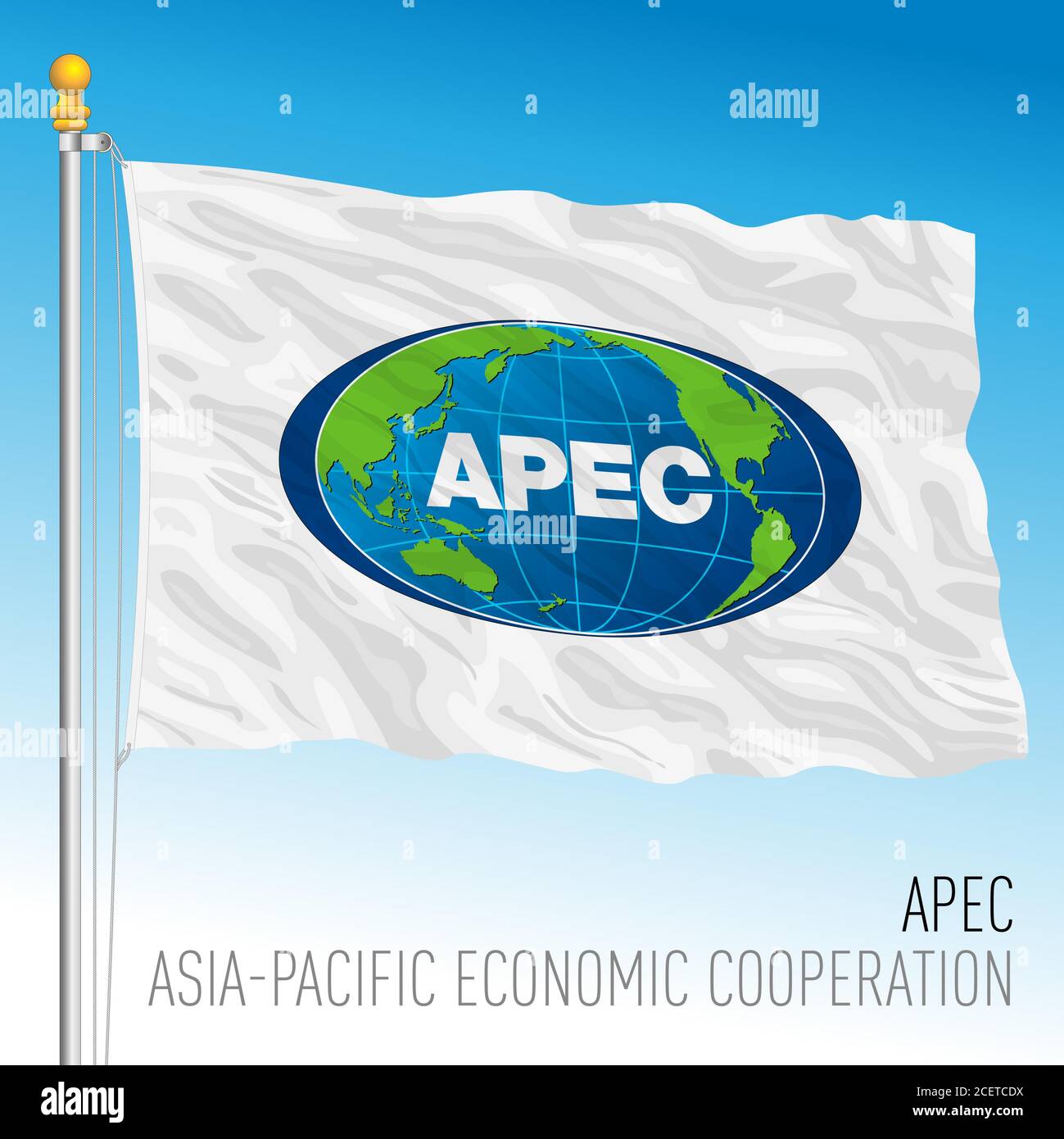 APEC Asia-Pacific Economic Cooperation Flagge, internationale Organisation, Vektor-Illustration Stock Vektor