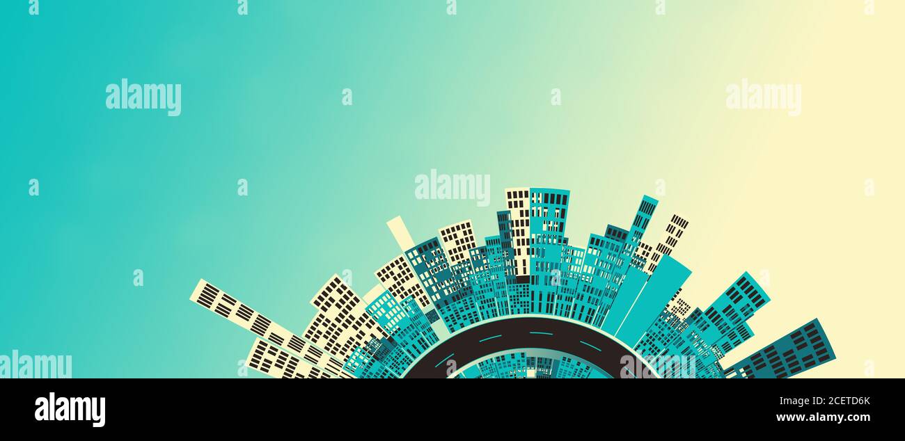 Grafik Stadtlandschaft Illustration Stockfoto