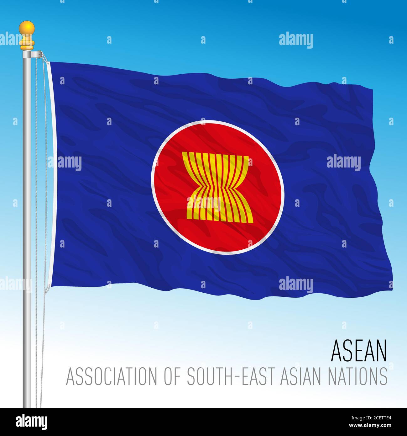 ASEAN Association of South-East Asian Nations Flagge, internationale Organisation, Vektor-Illustration Stock Vektor