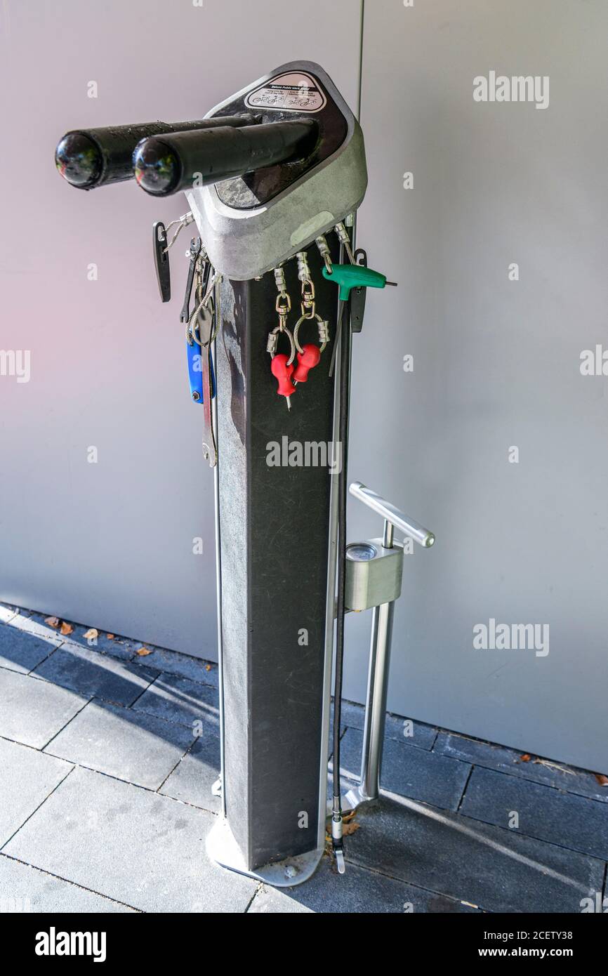 Tankstelle für Fahrräder Stockfoto