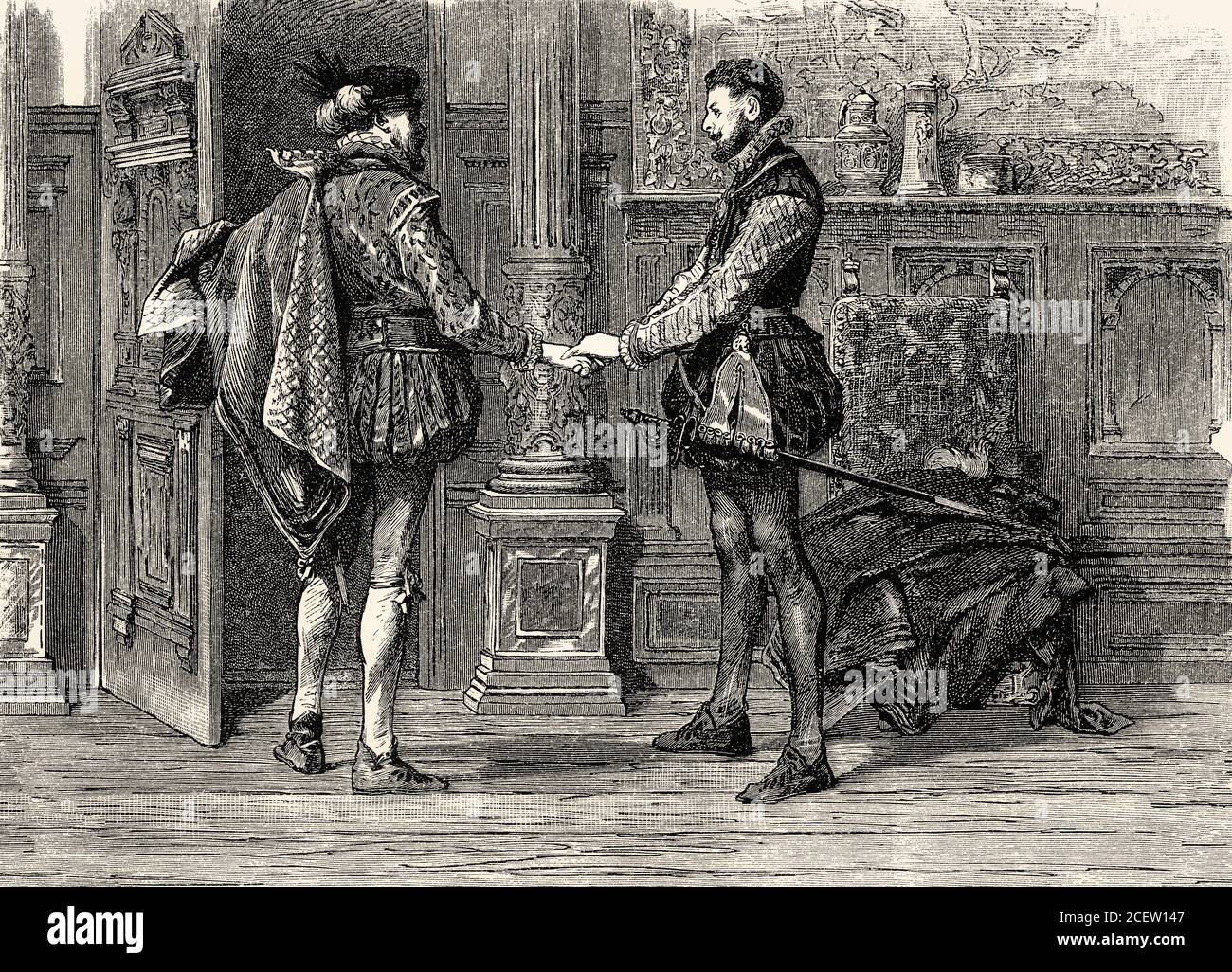 II. AKT, II. SZENE, Egmonts Residenz, Egmont mit WILHELM VON ORANGE