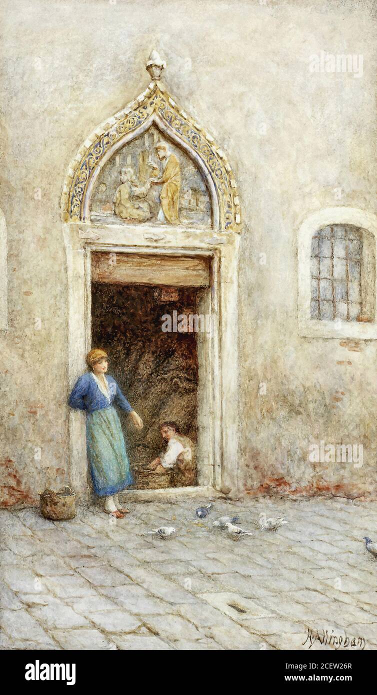 Allingham Helen - ein venezianischer Torweg - Britische Schule - 19. Jahrhundert Stockfoto