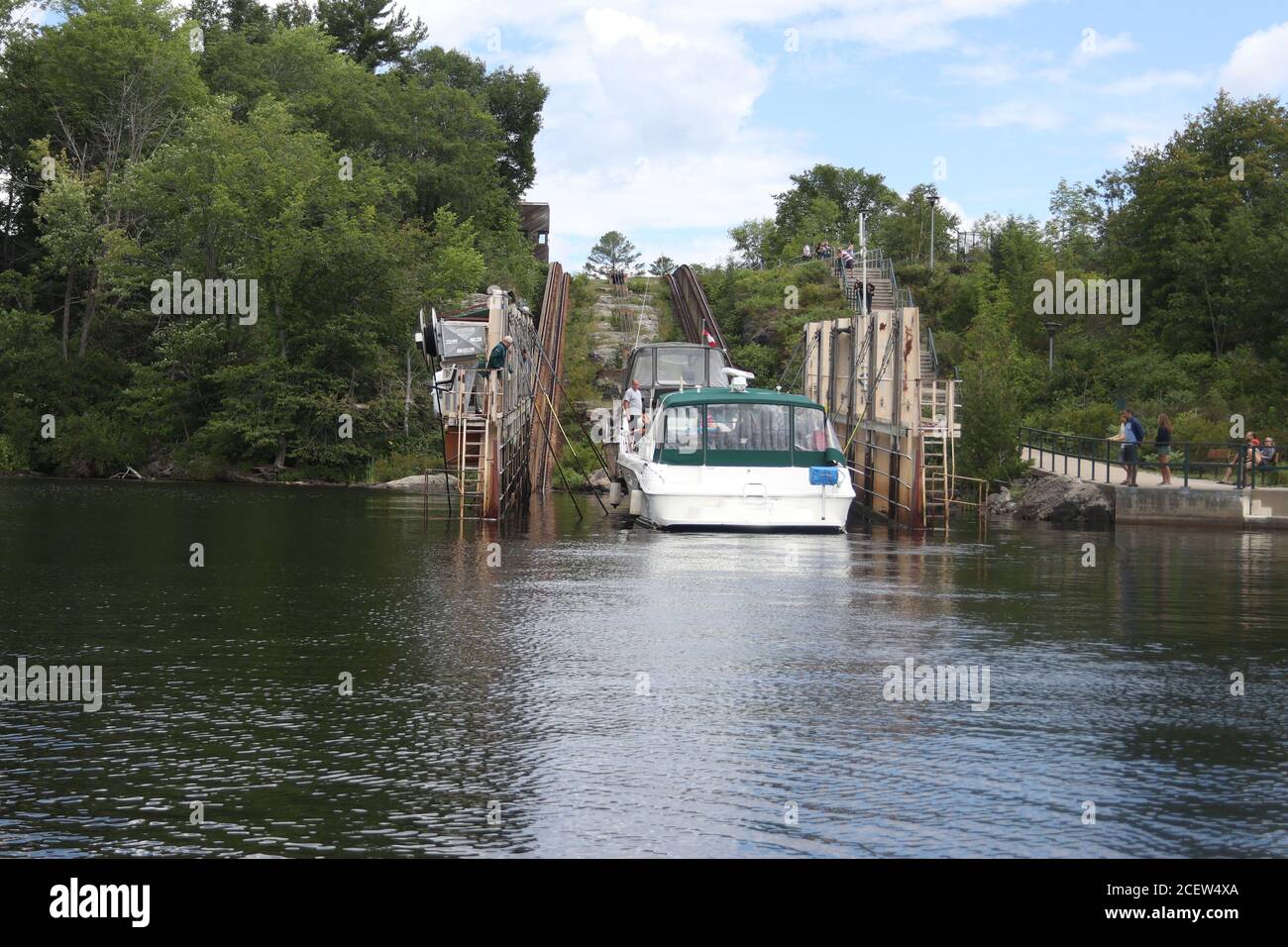 Big Chute Marine Railway in Big Chute Ontario Stockfoto