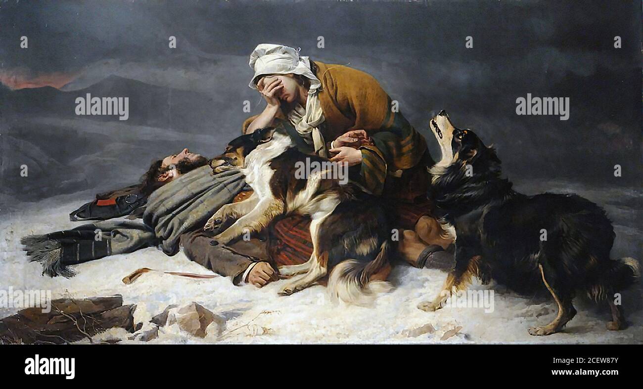 Ansdell Richard - Lost in the Storm (der verlorene Hirte) - British School - 19. Jahrhundert Stockfoto