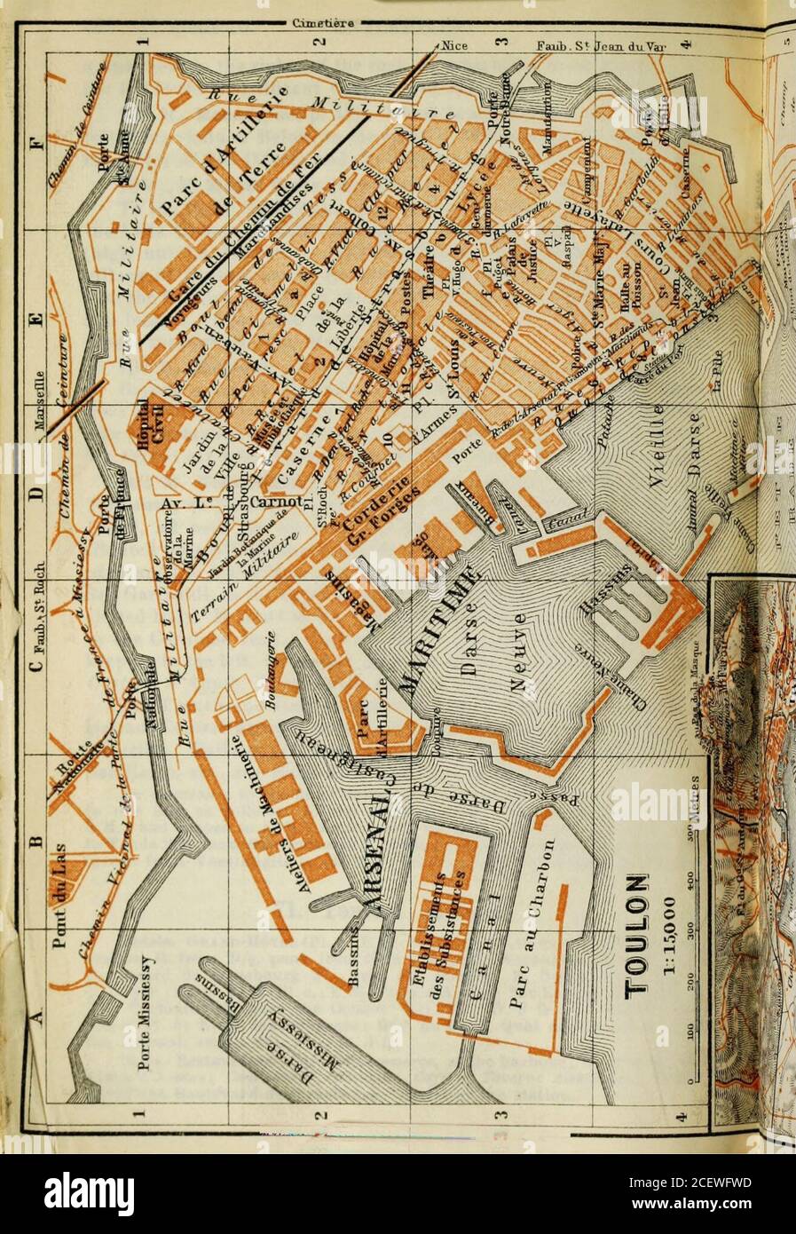 . Südfrankreich, einschließlich Korsika: handbuch für Reisende. Ein Tag wie folgt: An die Grenze, 13 M.; von dort nach Breil (S. 488),3 JI.: Und von dort zu (1 II.) La Giundola (S. 488), wo wir die Route Tenda 9 M von San Dalmazzo di Tenda (S. 4S9), woher wir zurückkehren. DIL-Ignie von Ventimiglia bis (32 M.) Vierola (S. 489) zweimal täglich in §1/2 Stunden. 71. Toulon. Hyeres. Hotels. Grand-Hotel (PI. A; E, 2), Place de la Liberie, nicht weit vom Bahnhof, P.. Von 2l/2, Stifte. Iroui 10 Fr.; oder. Heiß. Victoria (PI. b; E, F, 3), iioulevard de Strasbourg 27, in der Nähe des Theaters, R. 3-8, B. ll/2, Dej. 3,l) Stockfoto