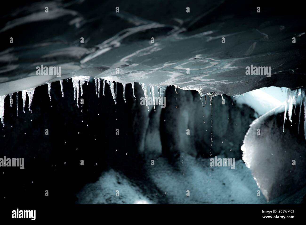 Gletscherhöhle in Sólheimajökull, Island Stockfoto