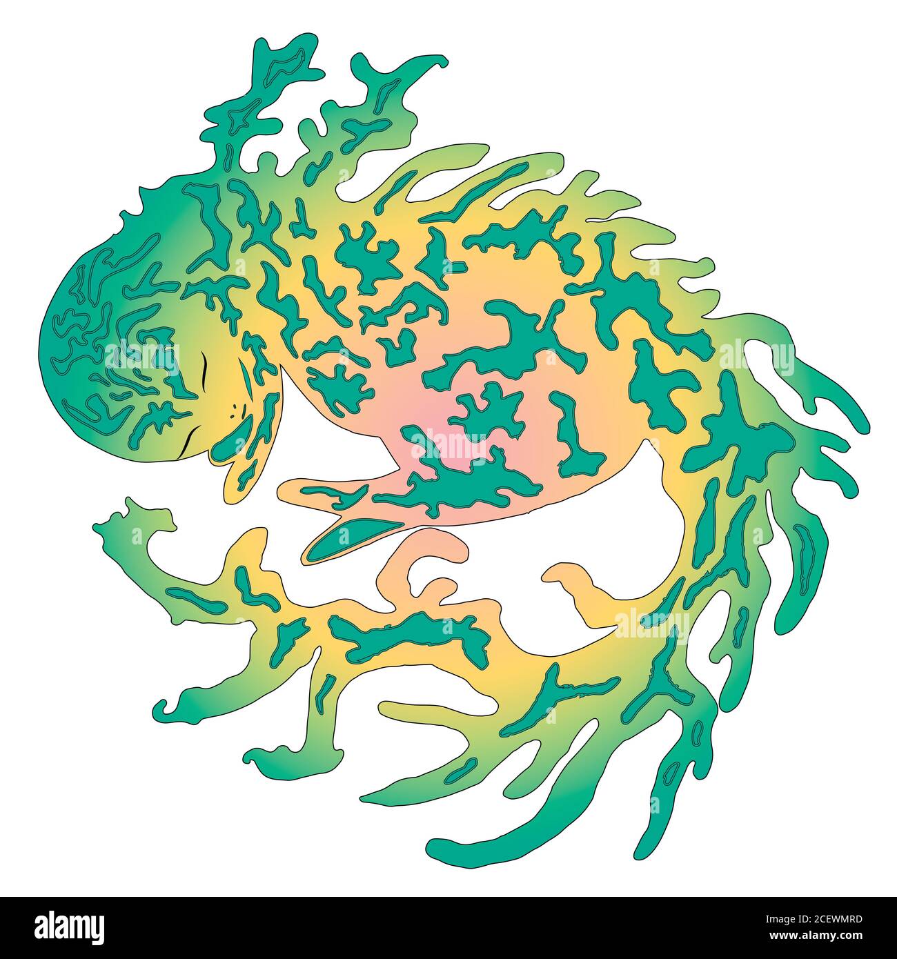 Niedlich, fantastische Tier, isoliert auf weißem Hintergrund. Stock Vektor