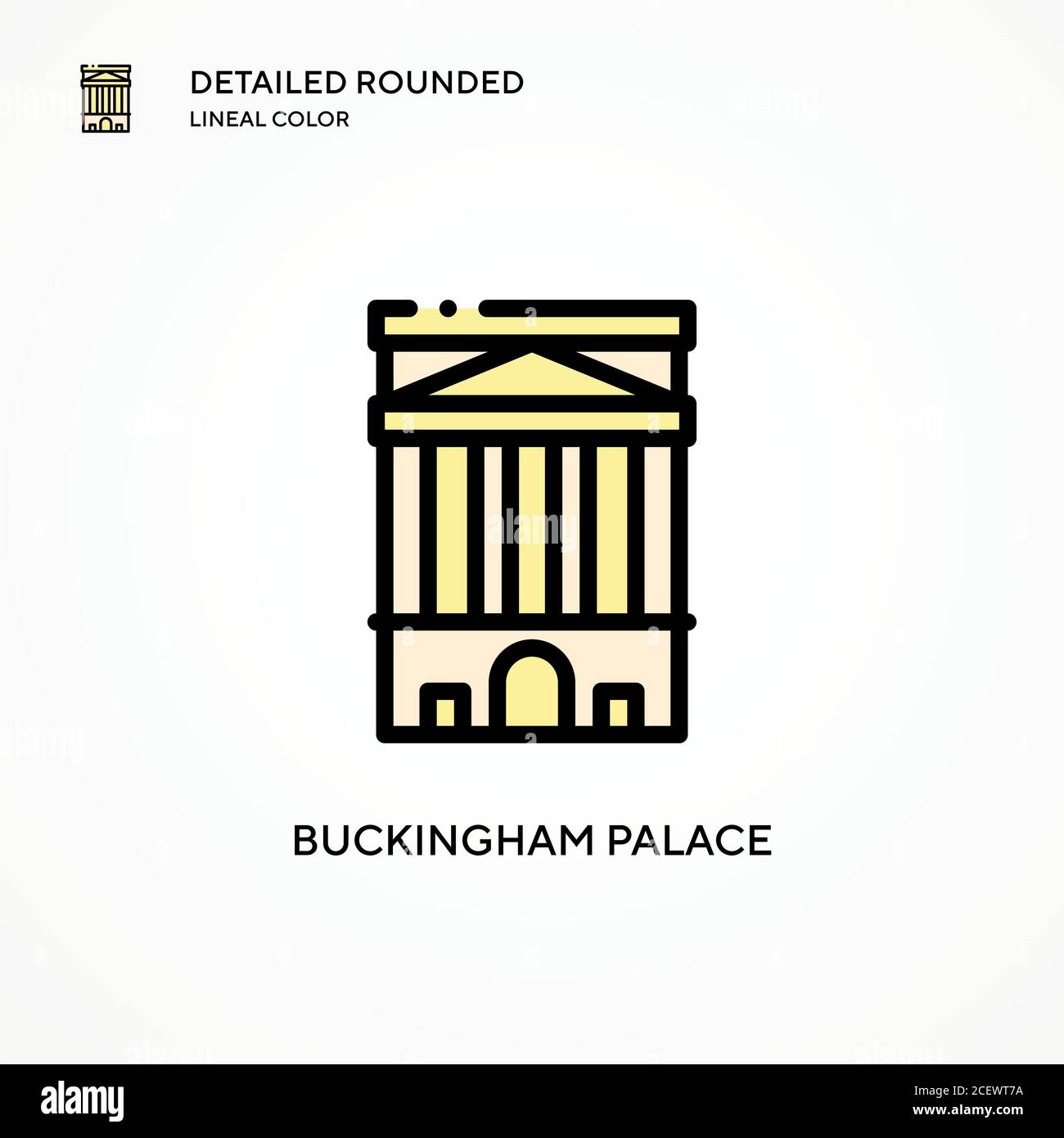 Vektorsymbol Buckingham Palace. Moderne Vektorgrafik Konzepte. Einfach zu bearbeiten und anzupassen. Stock Vektor