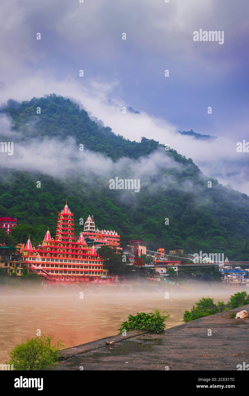 Fluss Ganges in Rishikesh Indien Stockfoto
