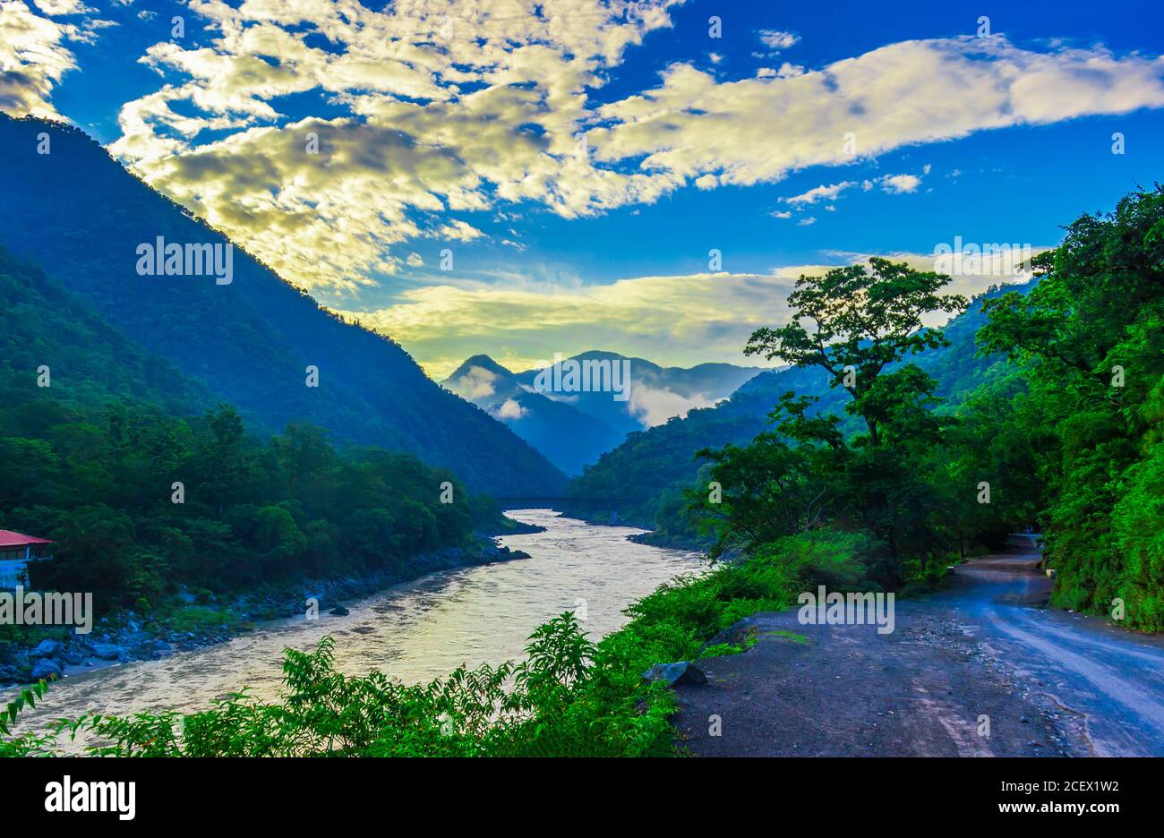 Fluss Ganges in Rishikesh Indien Stockfoto