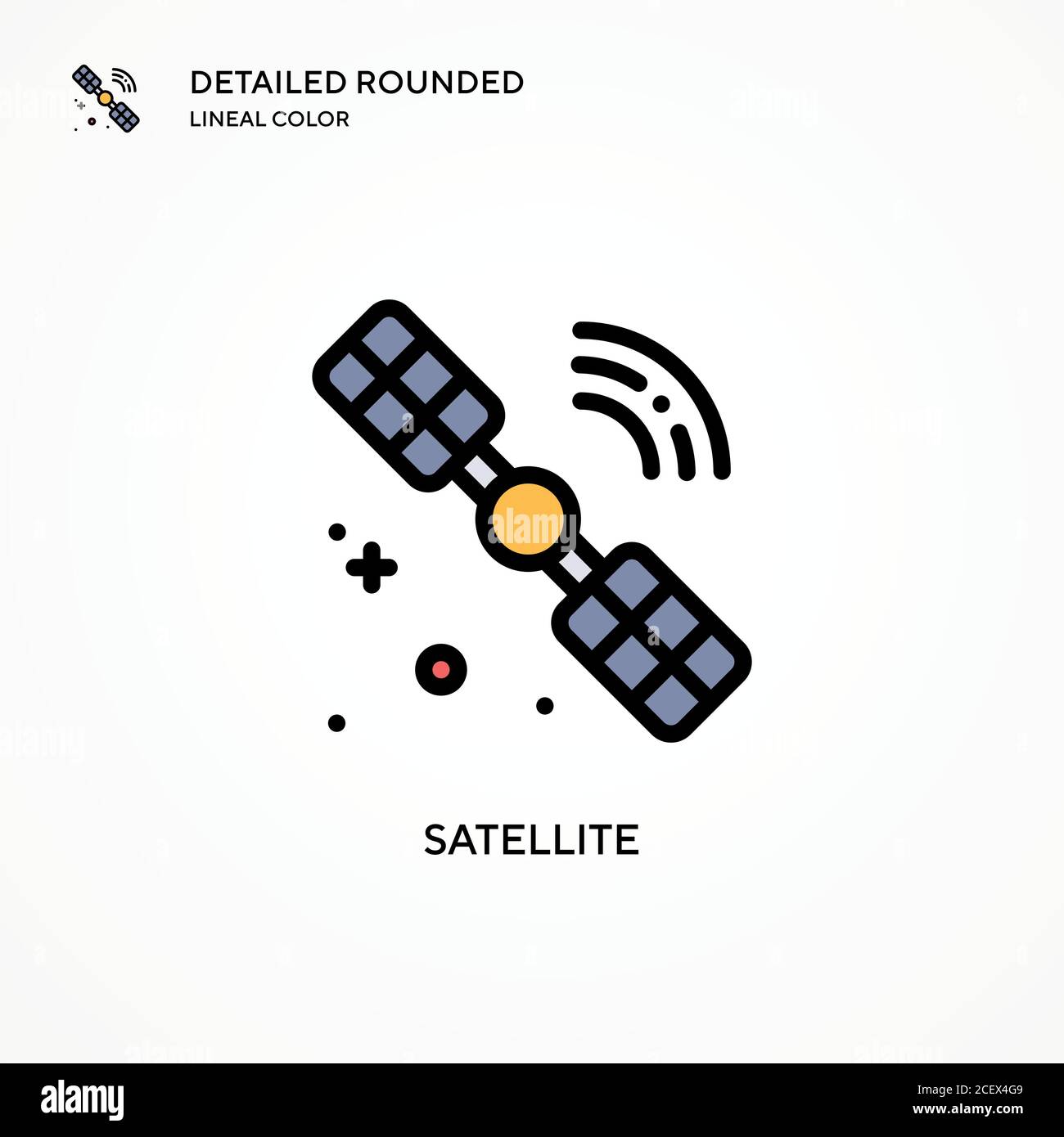 Satellitenvektor-Symbol. Moderne Vektorgrafik Konzepte. Einfach zu bearbeiten und anzupassen. Stock Vektor