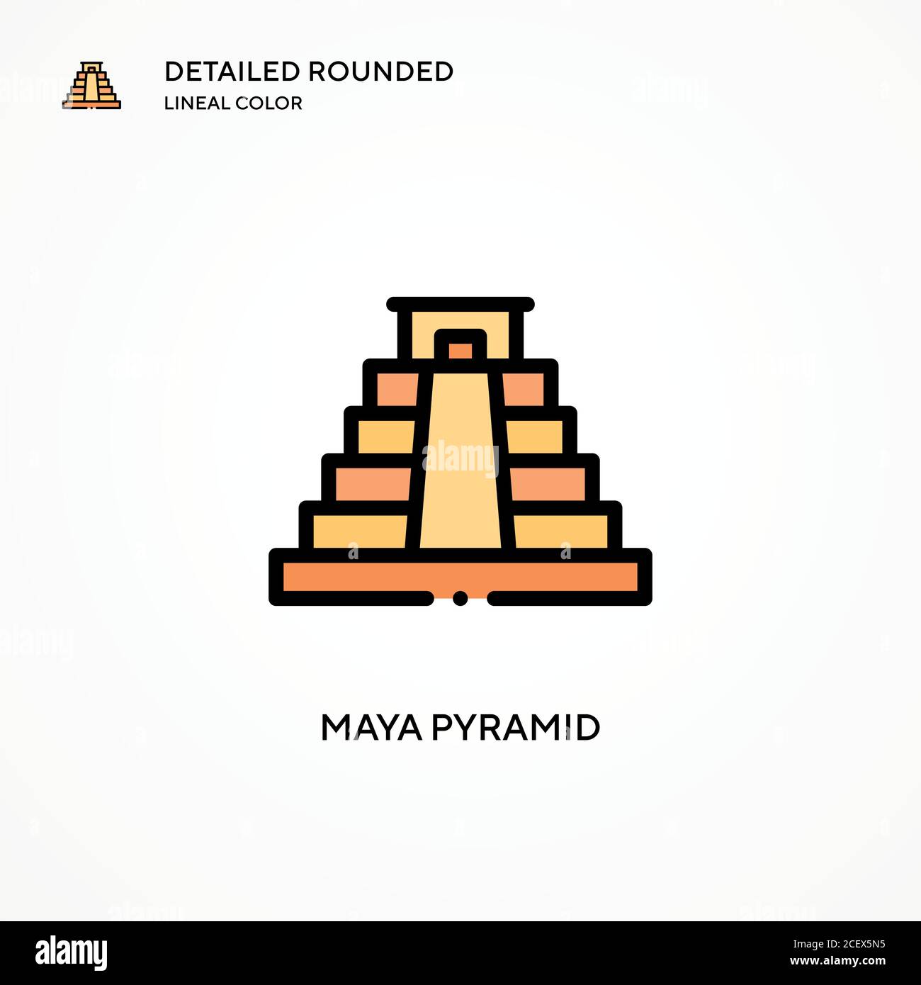 Maya Pyramide Vektor-Symbol. Moderne Vektorgrafik Konzepte. Einfach zu bearbeiten und anzupassen. Stock Vektor