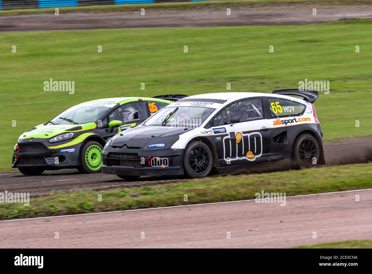 Sir Chris Hoy im Citroen C4 Rennen in der Supercars Klasse beim 5 Nations British Rallycross Event in Lydden Hill, Kent, UK. Während COVID-19. Stockfoto