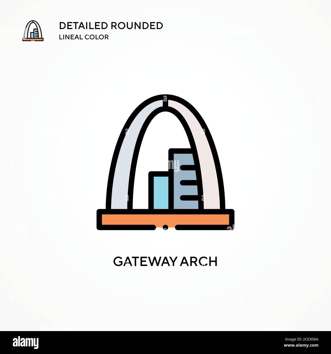 Gateway Arch Vector-Symbol. Moderne Vektorgrafik Konzepte. Einfach zu bearbeiten und anzupassen. Stock Vektor