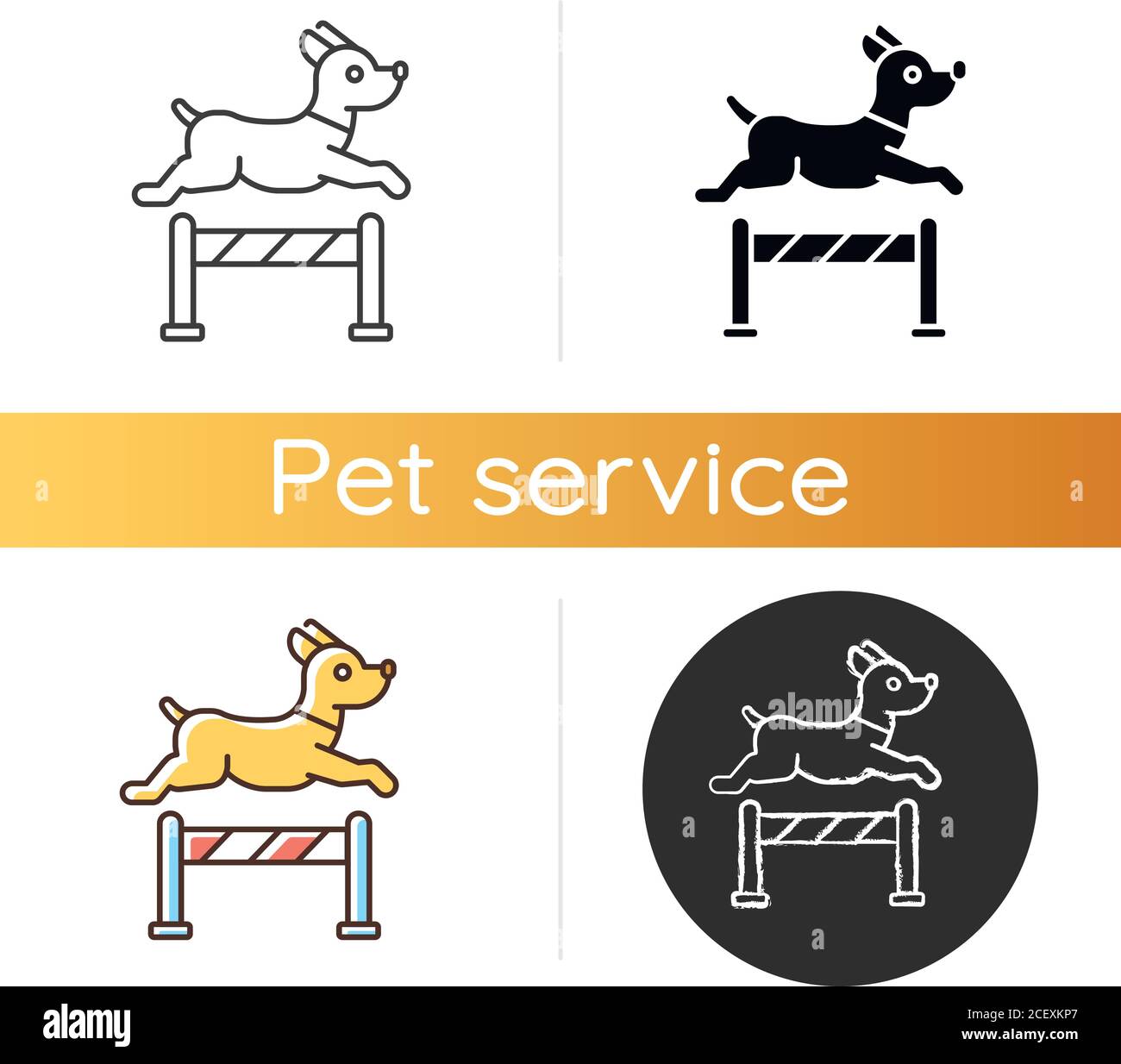 Symbole für PET-Schulungen Stock Vektor