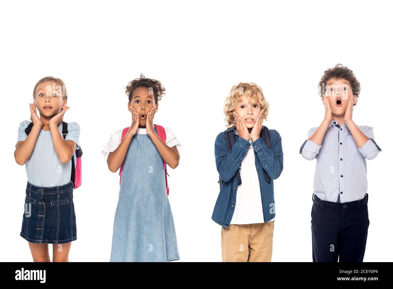 Preteen girl mouth looking into camera Ausgeschnittene Stockfotos und ...