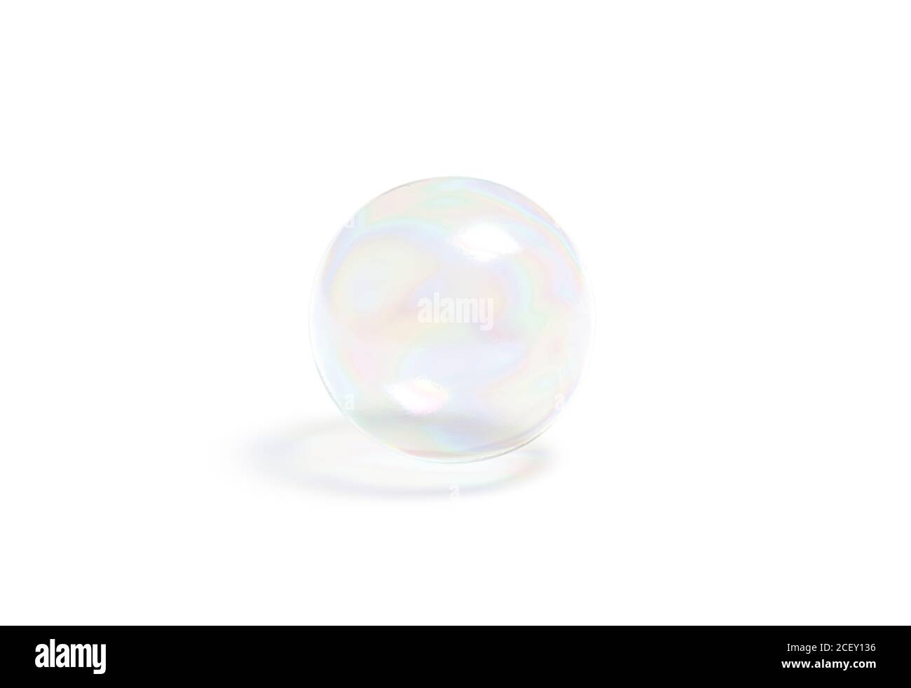 Blank transparente Seifenblase Mockup, isoliert auf weiß Stockfoto