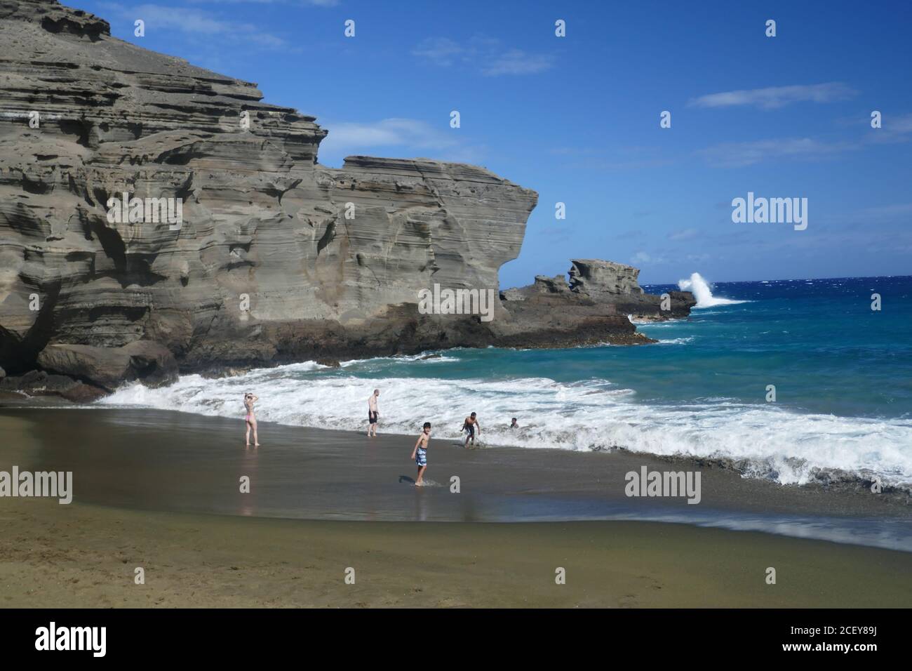 Green Sand Beach oder Papakolea Beach Stockfoto