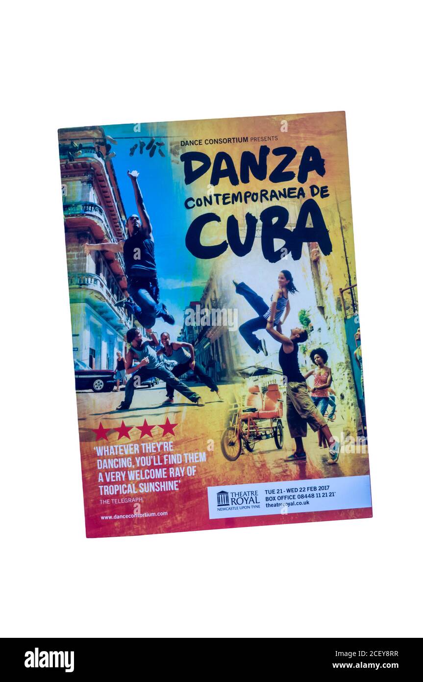 Promotoonal Flyer für Danza Contemporanea de Cuba im Theatre Royal, Newcastle upon Tyne. Stockfoto