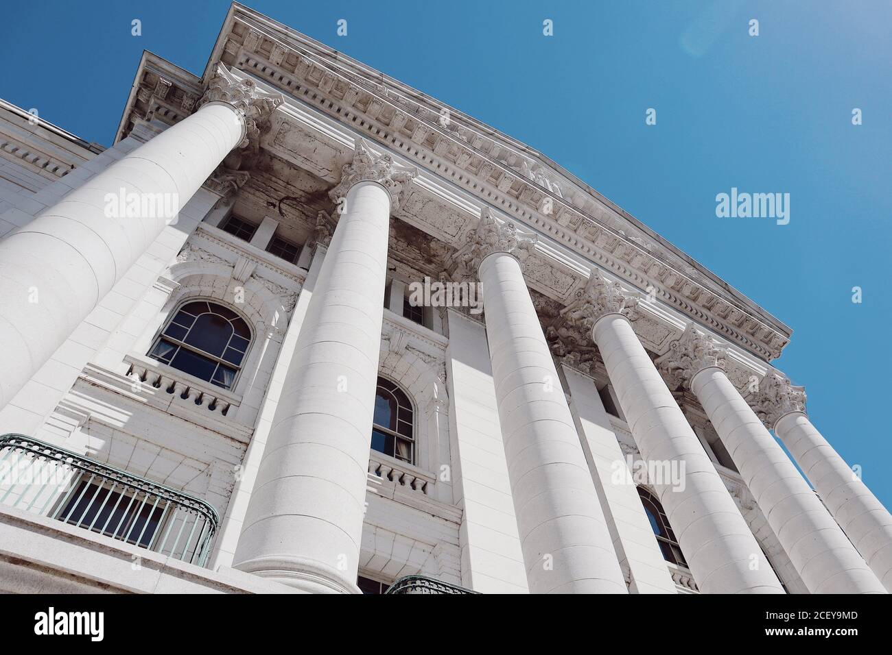 Madison Capitol Gebäude niedriger Fotowinkel Stockfoto