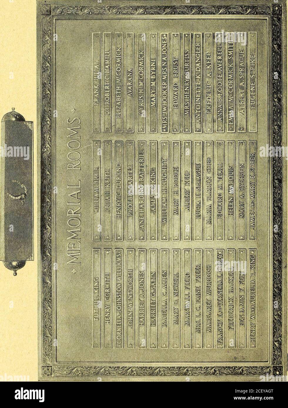 . ... Jahresbericht des Presbyterian Hospital in der Stadt Chicago, mit der Verfassung, Satzung und Satzung. William F. in Erinnerung an ihren Bruder. Das Antoinette K. Dangler Zimmer, gestiftet vom Nachlass von Frau CharlesI. Dangler. Anna B. Foote Averell Zimmer, gestiftet von Anna F. Grant in Erinnerung an ihre Tante. Das Byron L. Smith Zimmer, ausgestattet von seinen Söhnen. Das Frederick W. Crosby Zimmer, ausgestattet durch sein Vermächtnis. Der William Stanley North Memorial Room, gestiftet von Mrs. WilliamStanley North. Das Dwight Lawrence Zimmer, gestiftet von Mrs. Edward F. Lawrence. Das Thomas S. Kirkwood Zimmer, gestiftet von Hi Stockfoto