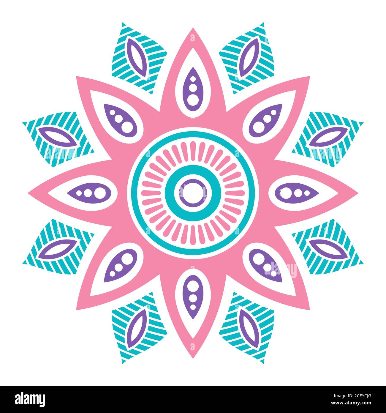 Mandala. Dekorativer Rundschmuck. Isoliert auf weißem Hintergrund. Arabische, indische, ottomanische Motive. Für Karten, Einladungen, T-Shirts. Vektor. Stock Vektor