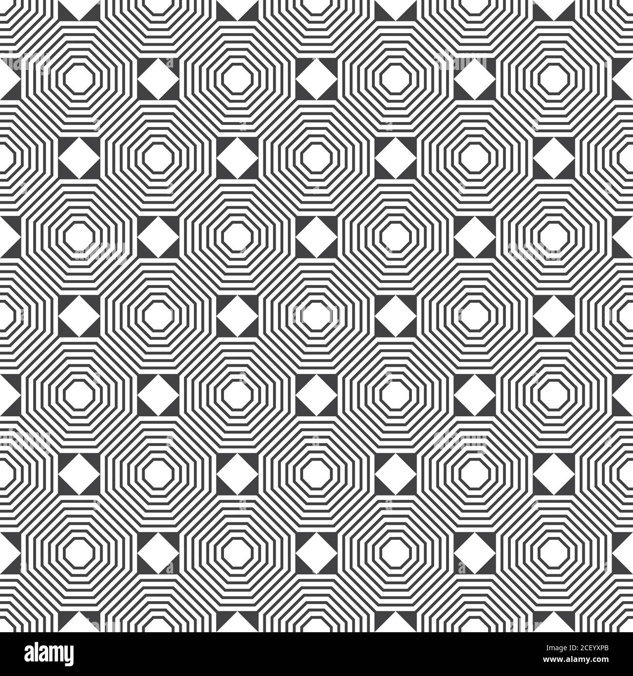 Nahtloses Muster. Moderne, stylische Textur. Regelmäßige Wiederholung linearer Polygone, Rhombus, Dreiecke. Vektor-Element des grafischen Designs Stock Vektor