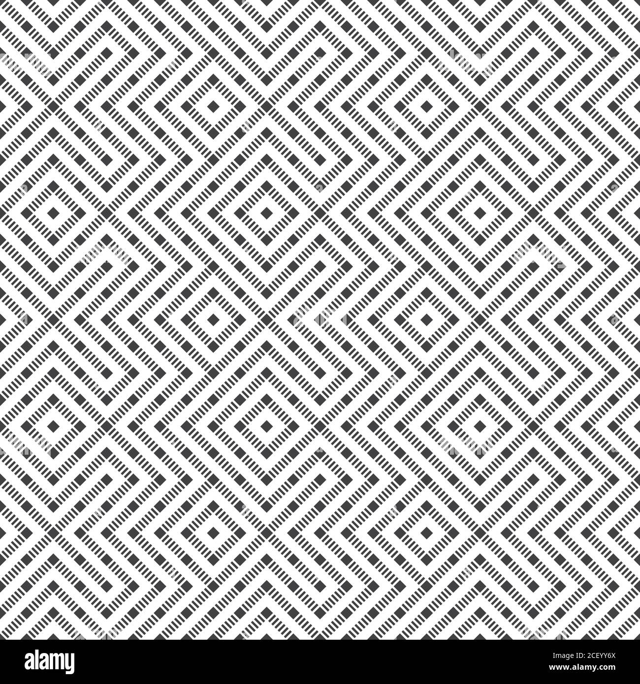 Nahtloses Muster. Abstrakter geometrischer Hintergrund. Moderne Textur mit gestrichelten Linien. Regelmäßig wiederholendes geometrisches Ornament mit Rauten, Diamanten, Stock Vektor