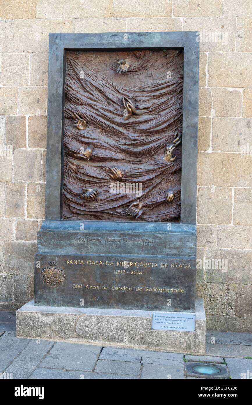 Santa casa da misericórdia de Braga 500 anos Denkmal Stockfoto