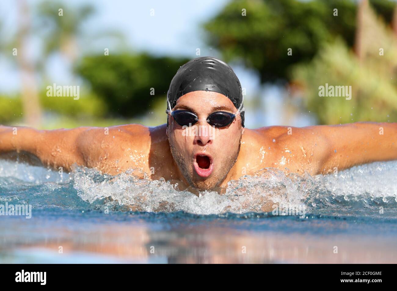 Fit Schwimmer Sport Sportler Mann schwimmen Stockfoto