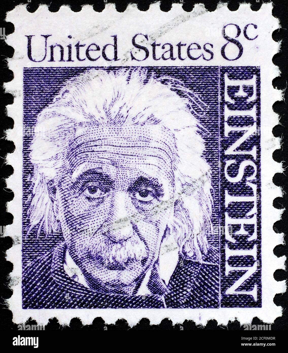US-Briefmarke zu Ehren von Albert Einstein ausgestellt Stockfoto