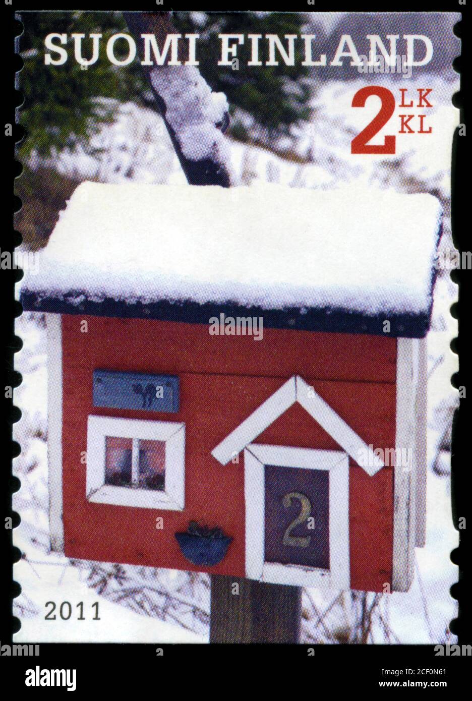 Briefmarke aus Finnland in der Mail Boxes Serie ausgestellt Im Jahr 2011 Stockfoto