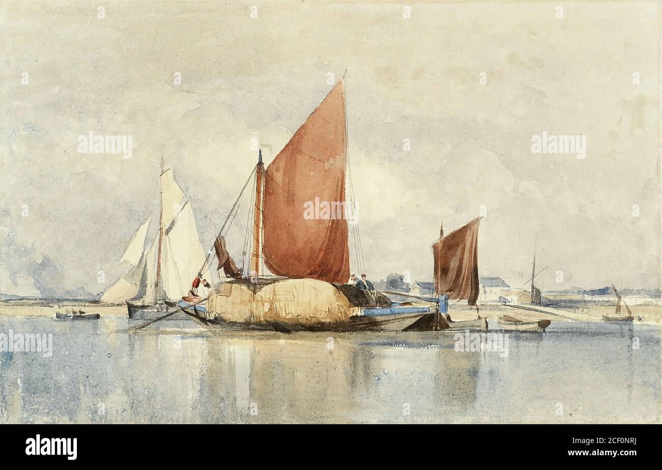 Chambers I George - The Hay-Barge - British School - 19. Jahrhundert Stockfoto