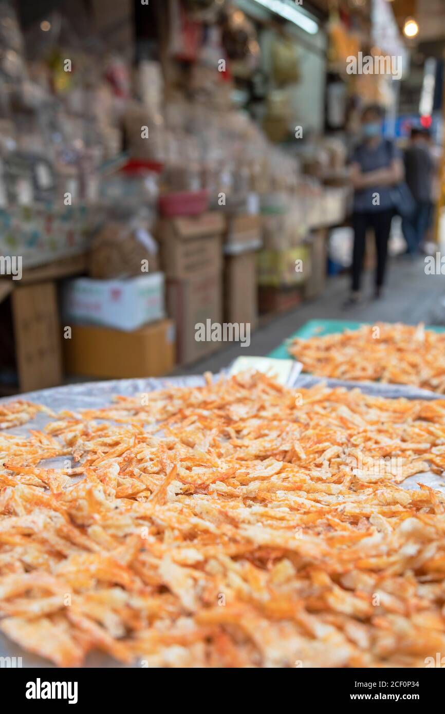 Getrocknete Meeresfrüchte, Sai Ying Pun, Hong Kong Island, Hong Kong Stockfoto