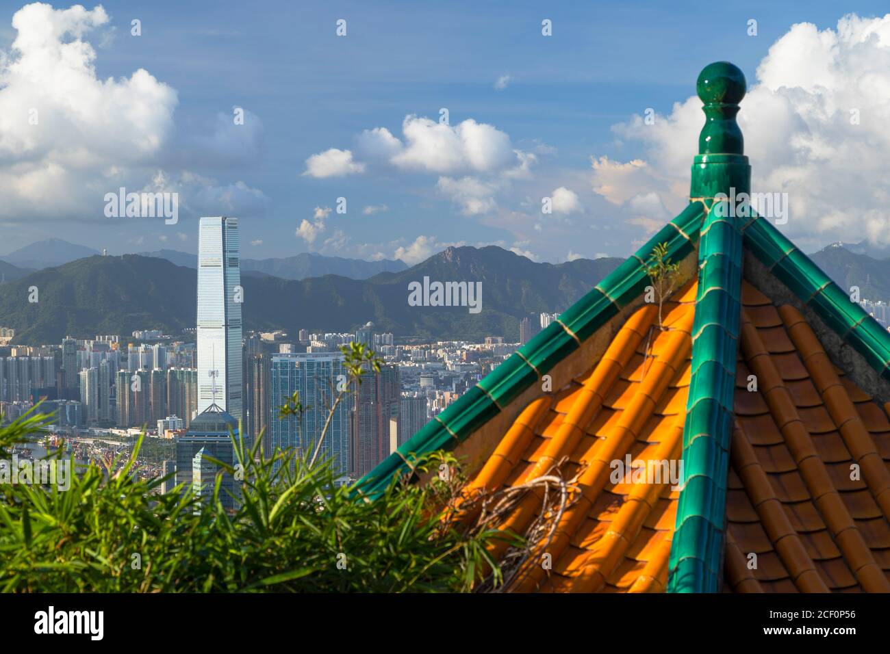 International Commerce Centre (ICC) und Lion Pavilion, Hongkong Stockfoto