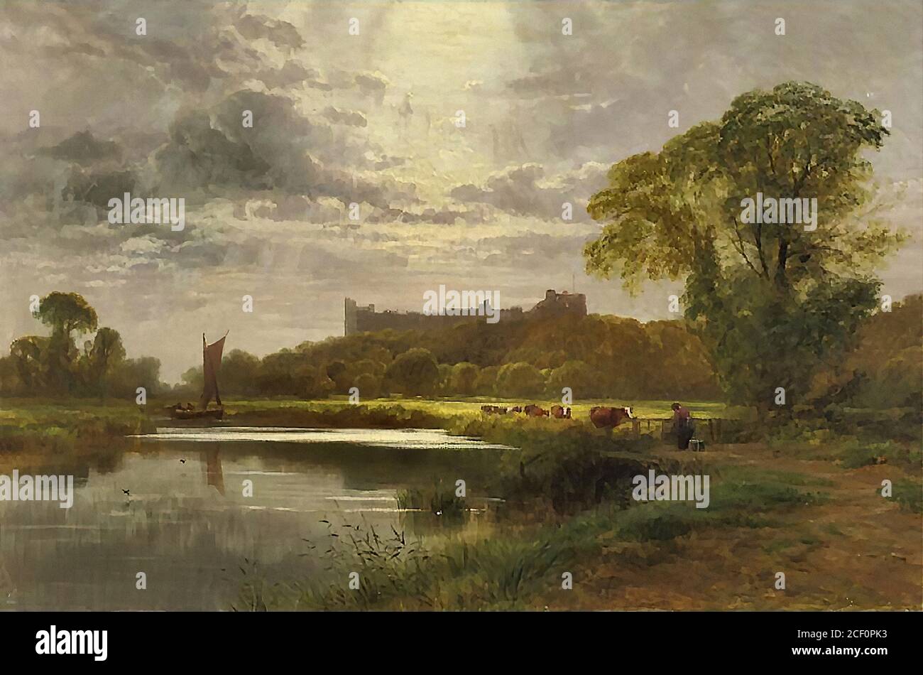 Cole George - Blick auf Arundel Castle Sussex - Britisch Schule - 19. Jahrhundert Stockfoto