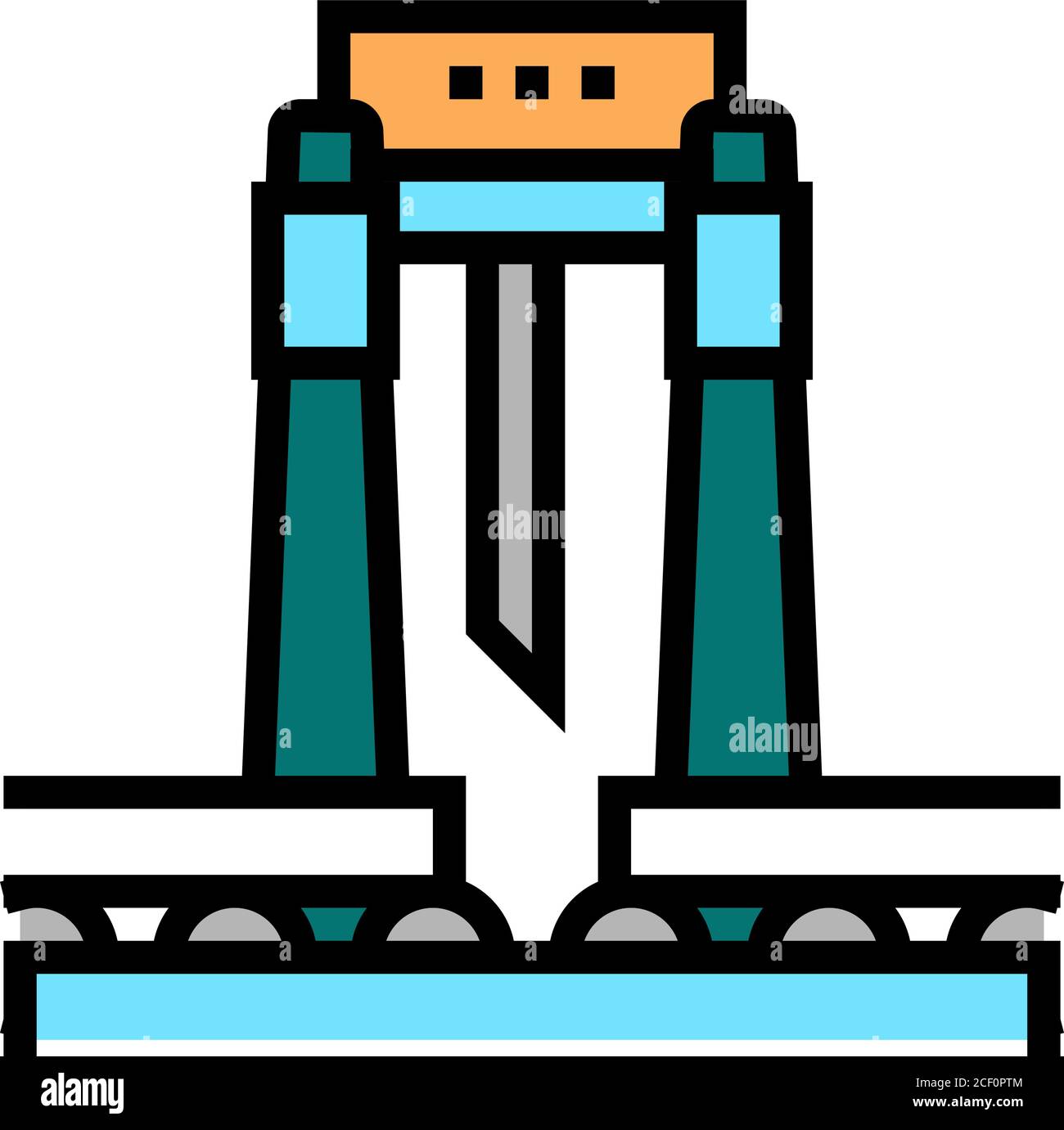 Papier Schneidemaschine Farbe Symbol Vektor Illustration Stock Vektor