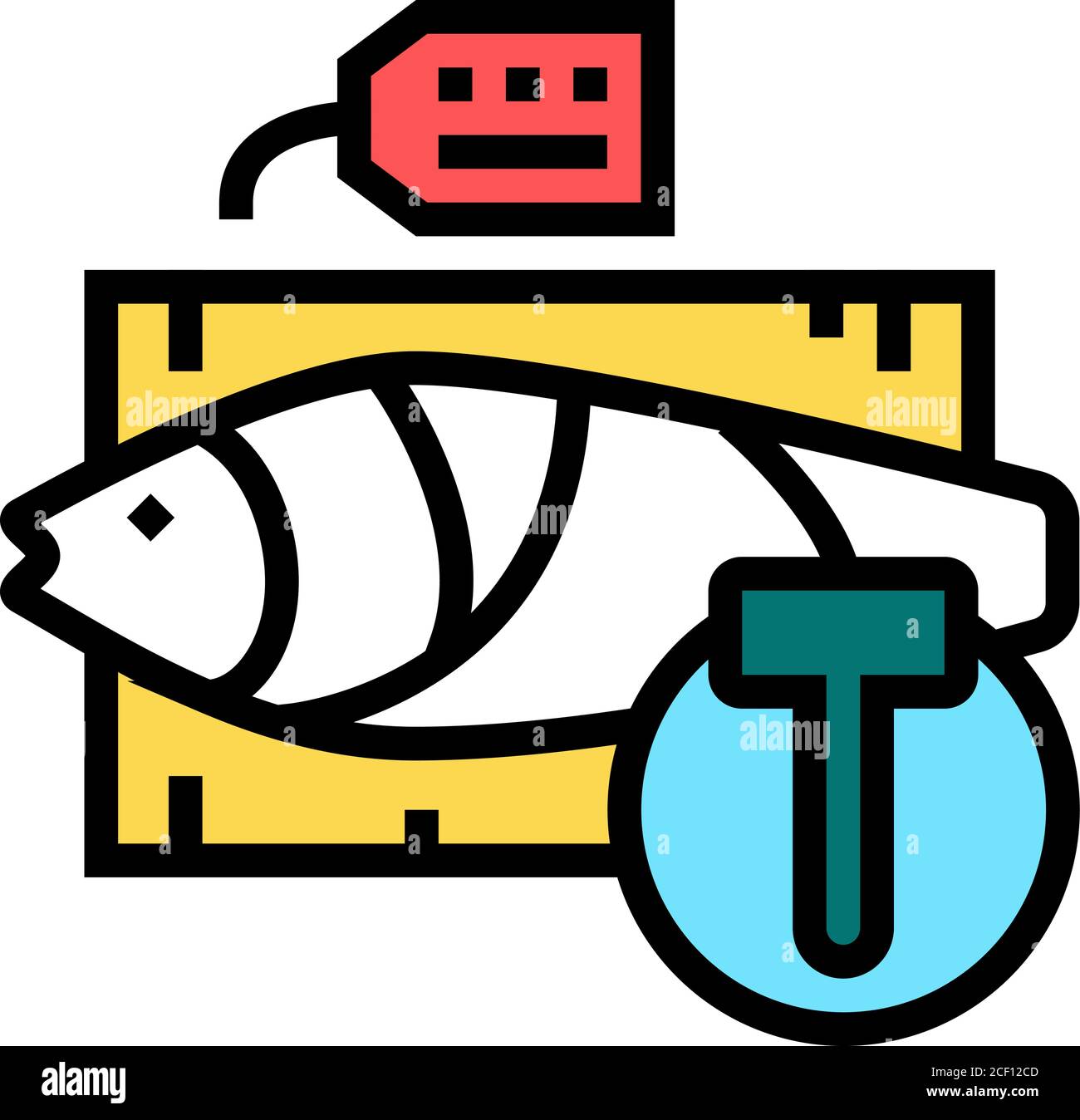 Thunfisch versteigern Rate Farbe Symbol Vektor Illustration Stock Vektor