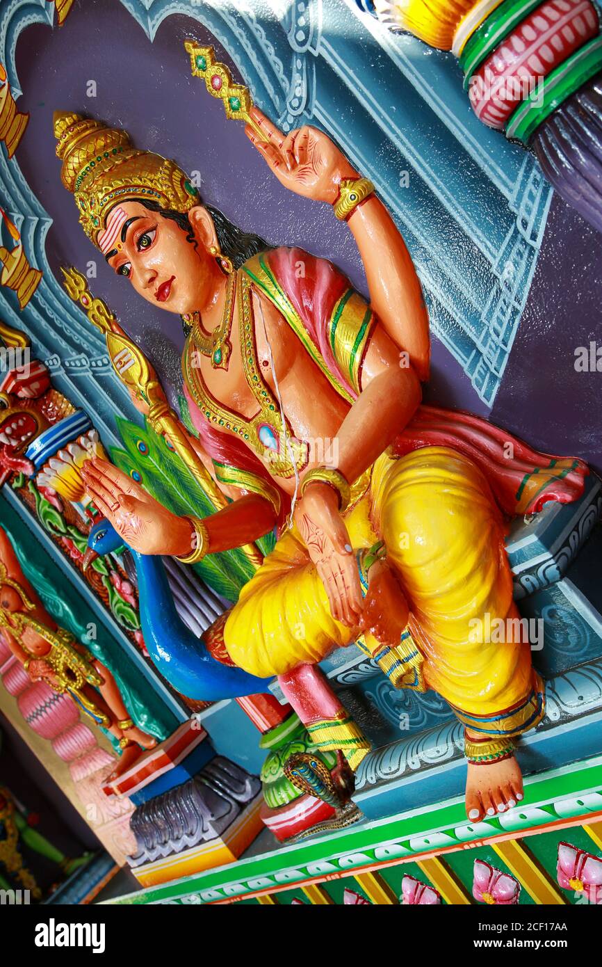 Temple Art, die Reliefkunst des Hindu gottes in kerala Tempel Stockfoto