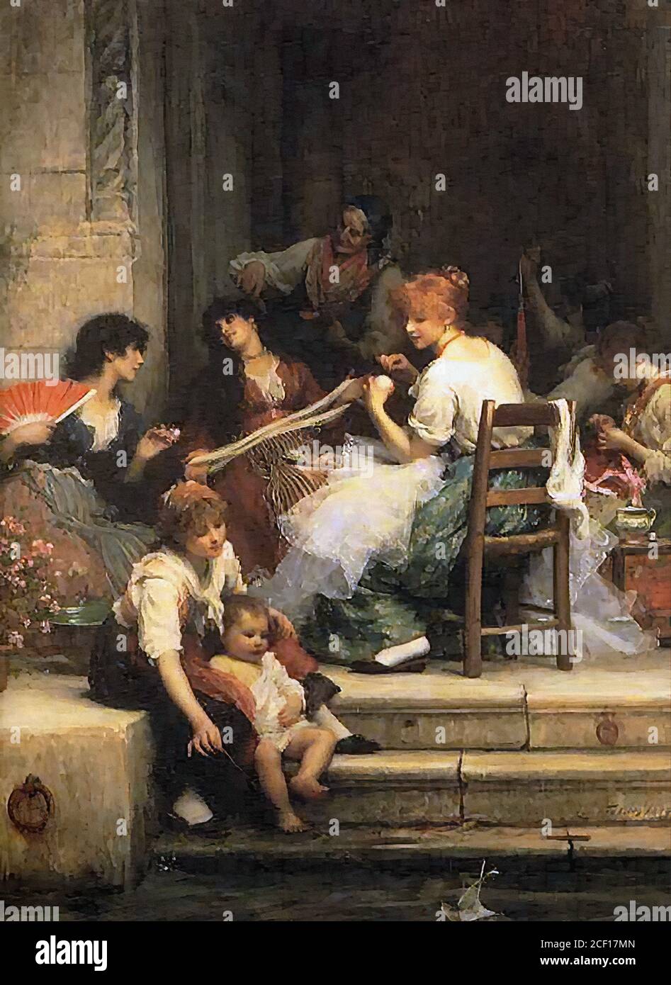 Fildes Sir Samuel Luke - Venetian Life - British School - 19. Jahrhundert Stockfoto