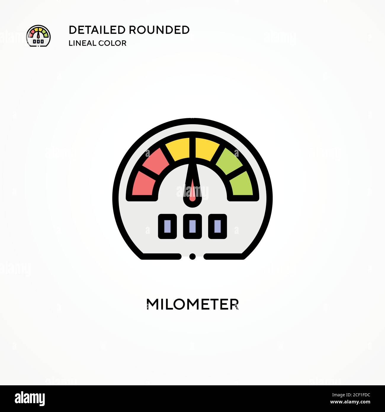 Symbol für den Milometervektor. Moderne Vektorgrafik Konzepte. Einfach zu bearbeiten und anzupassen. Stock Vektor