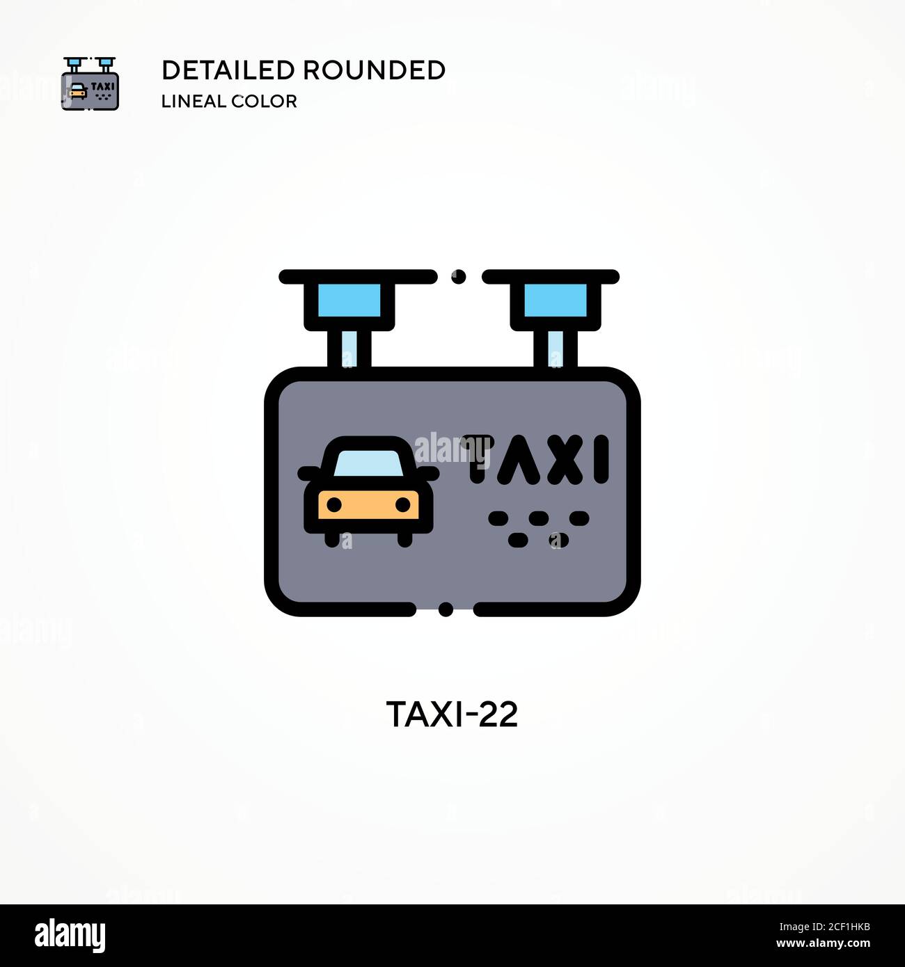 Taxi-22 Vektorsymbol. Moderne Vektorgrafik Konzepte. Einfach zu bearbeiten und anzupassen. Stock Vektor