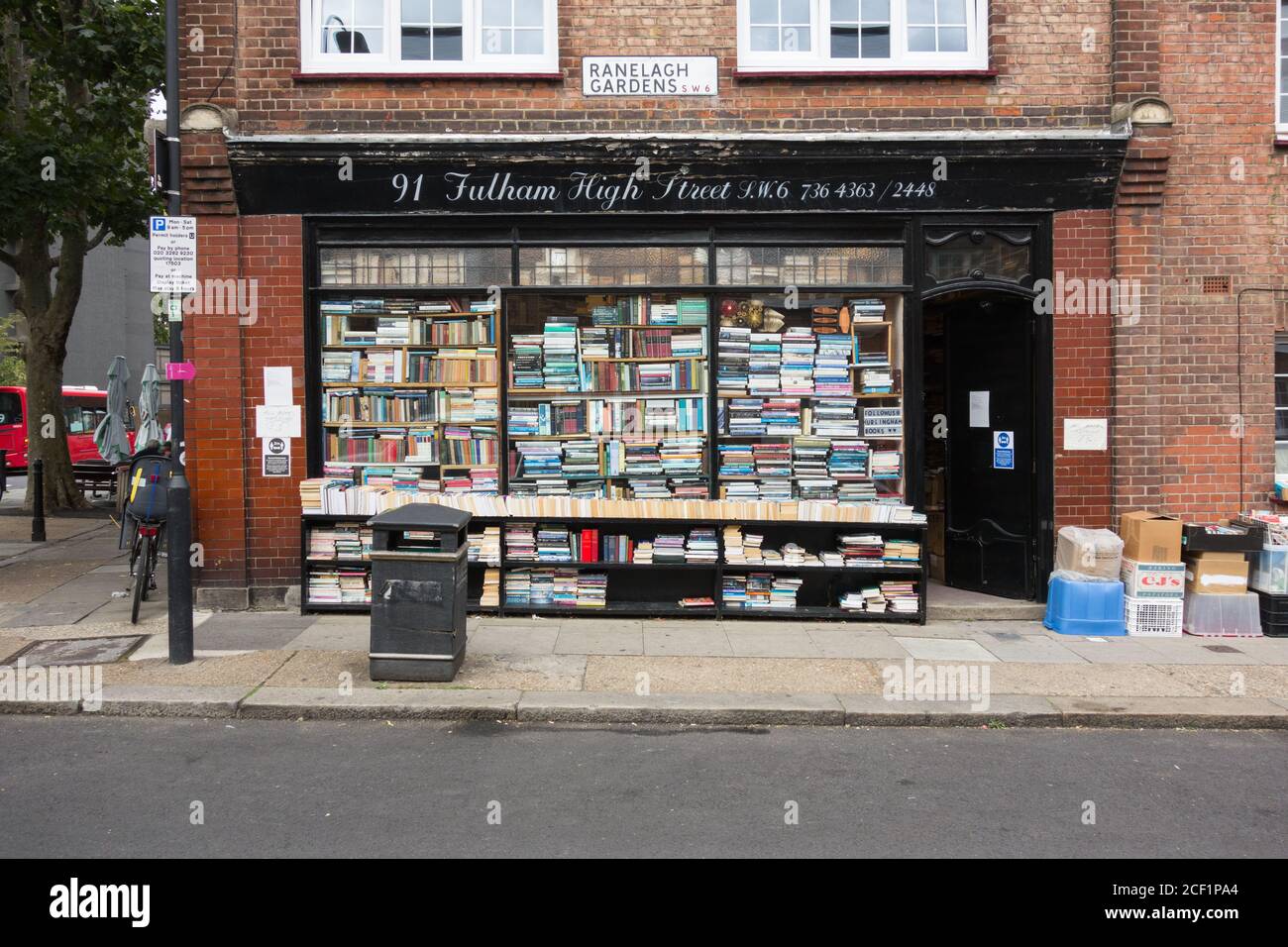 Hurlingham Bookshop, Ranelagh Gardens, Fulham High Street, London, SW6, Großbritannien Stockfoto