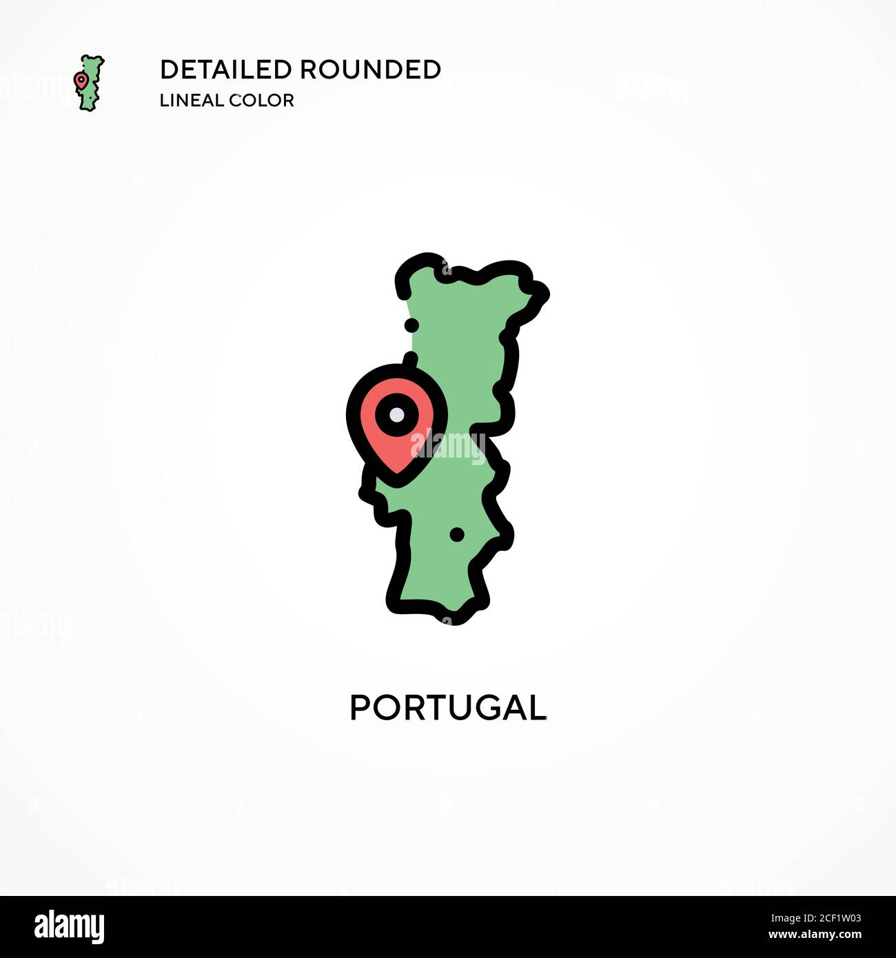 Vektorsymbol Portugal. Moderne Vektorgrafik Konzepte. Einfach zu bearbeiten und anzupassen. Stock Vektor